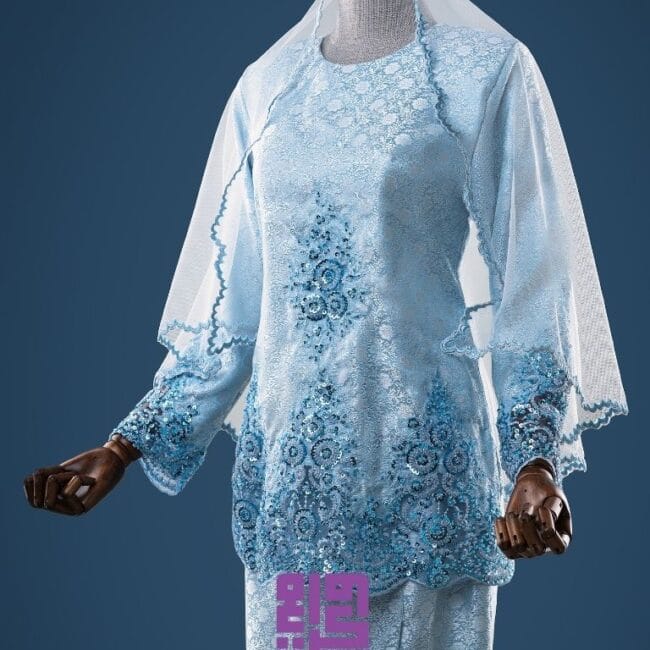 BAJU PENGANTIN KURUNG KEDAH SULAM LACE CORAK DAISY