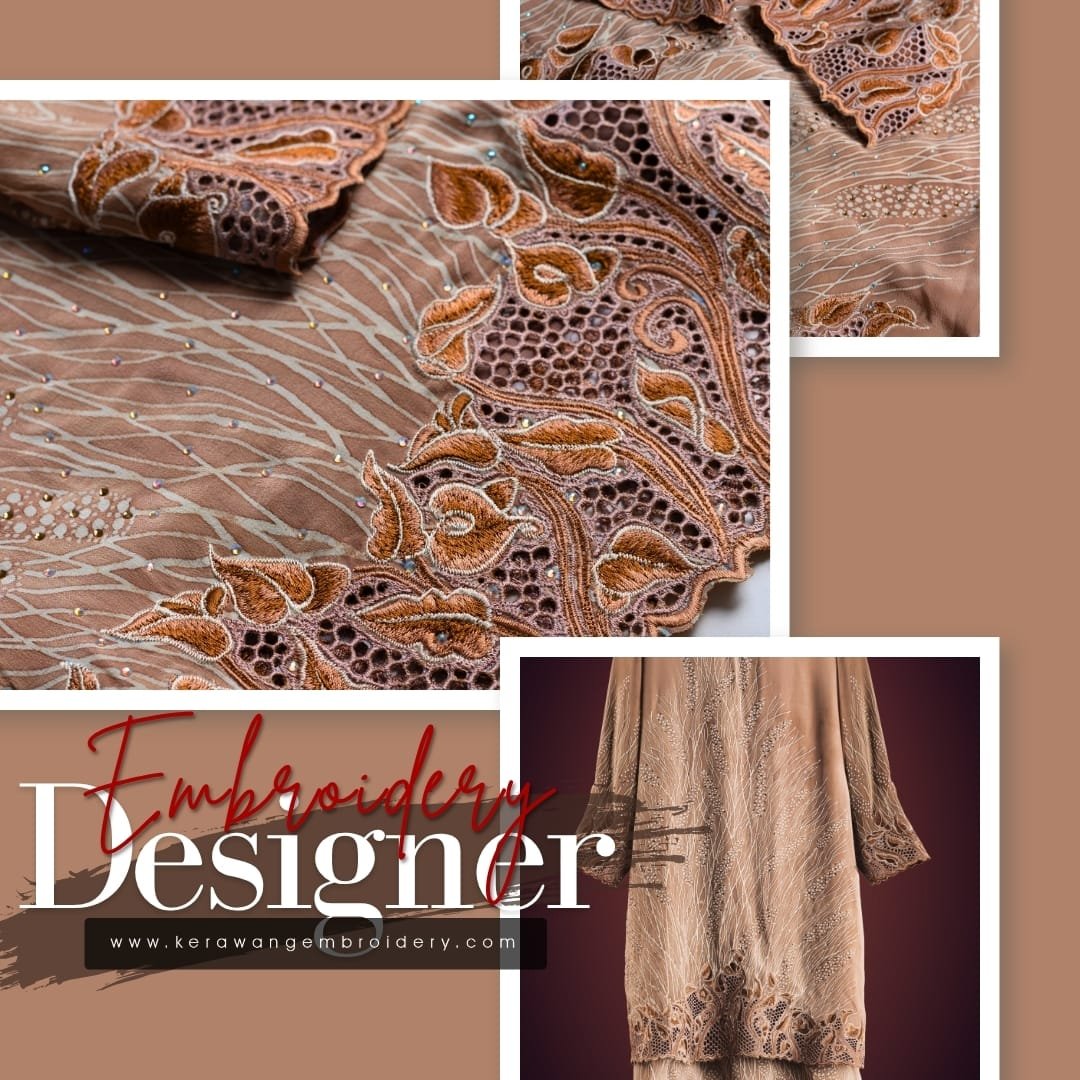 Kurung Moden Eksklusif Bersulam Kerawang Sarang Lebah 03