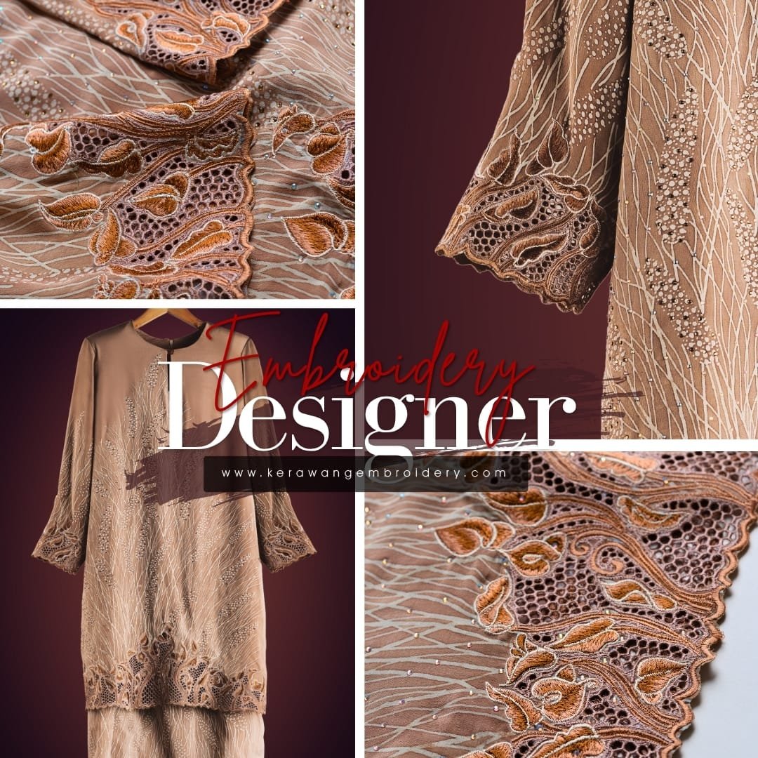 Kurung Moden Eksklusif Bersulam Kerawang Sarang Lebah 04