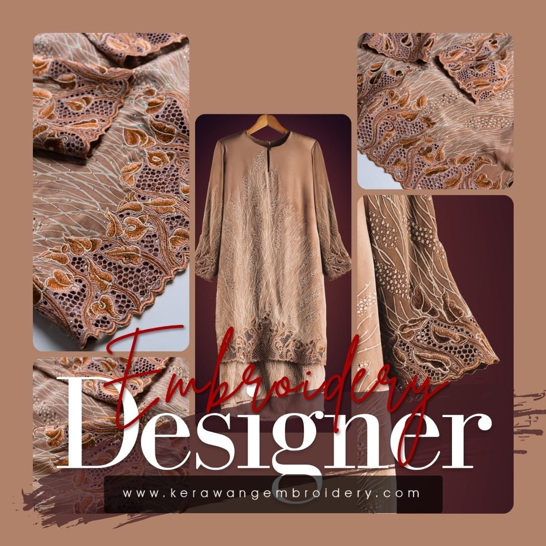 Kurung Moden Eksklusif Bersulam Kerawang Sarang Lebah 08