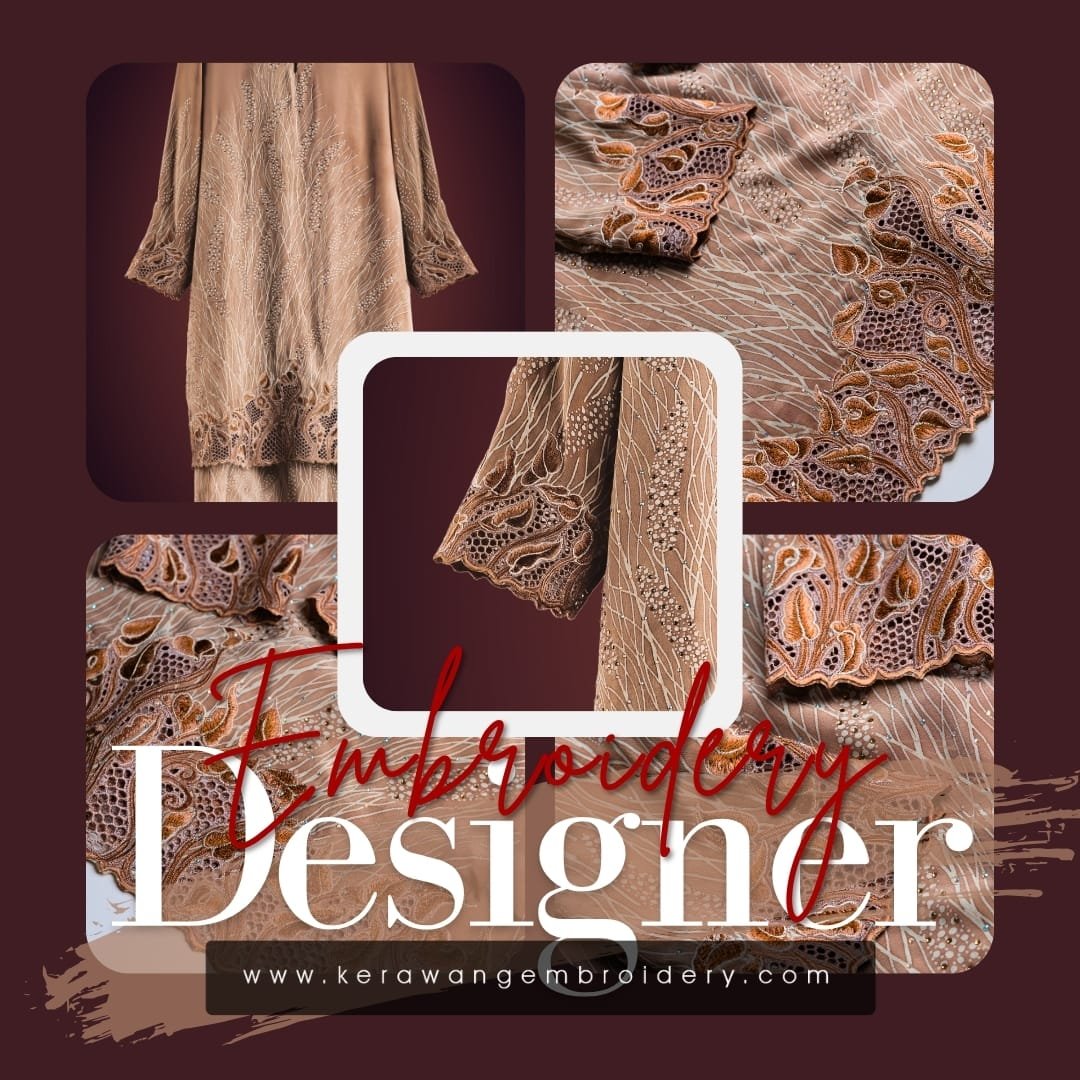 Kurung Moden Eksklusif Bersulam Kerawang Sarang Lebah 11