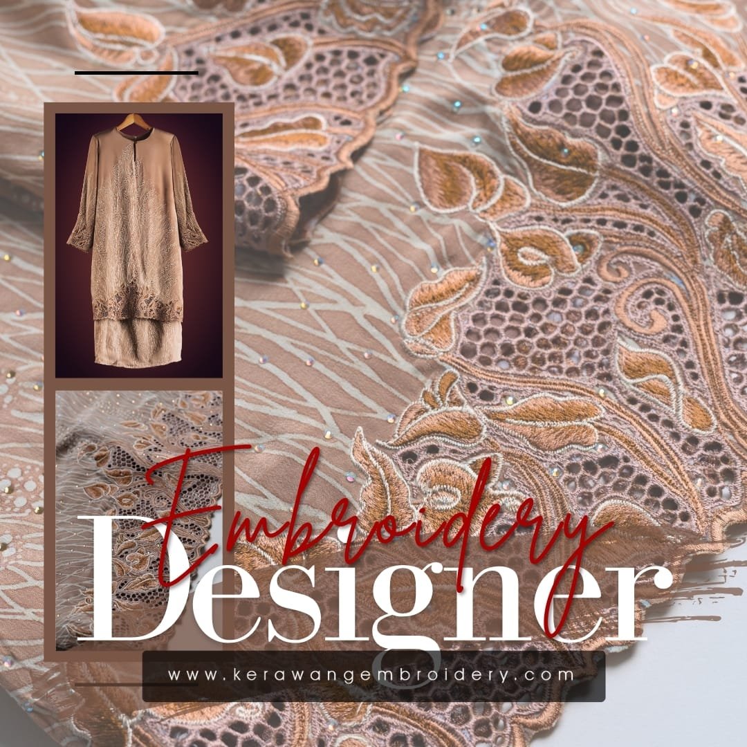 Kurung Moden Eksklusif Bersulam Kerawang Sarang Lebah 12