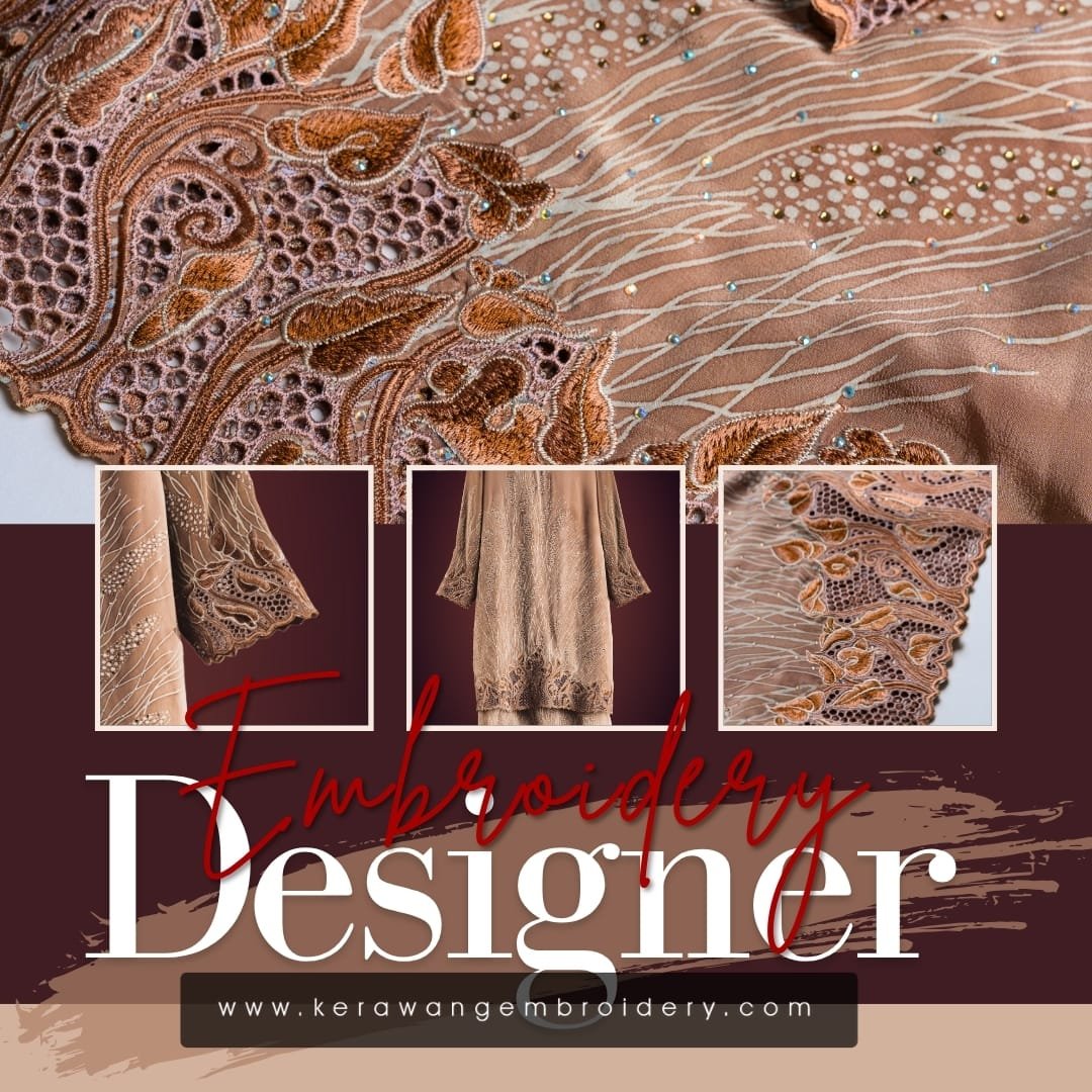 Kurung Moden Eksklusif Bersulam Kerawang Sarang Lebah 13