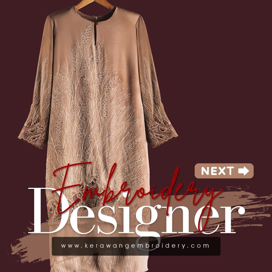 Kurung Moden Eksklusif Bersulam Kerawang Sarang Lebah 34