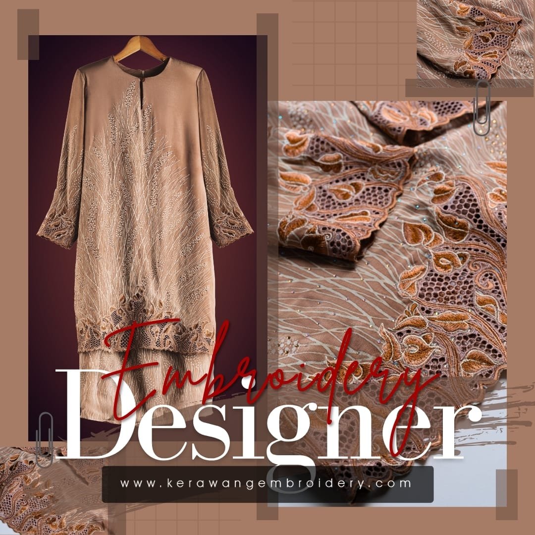 Kurung Moden Eksklusif Bersulam Kerawang Sarang Lebah 36