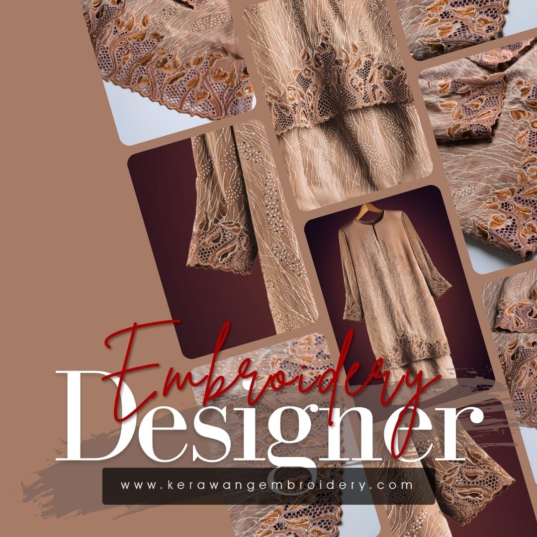 Kurung Moden Eksklusif Bersulam Kerawang Sarang Lebah 37